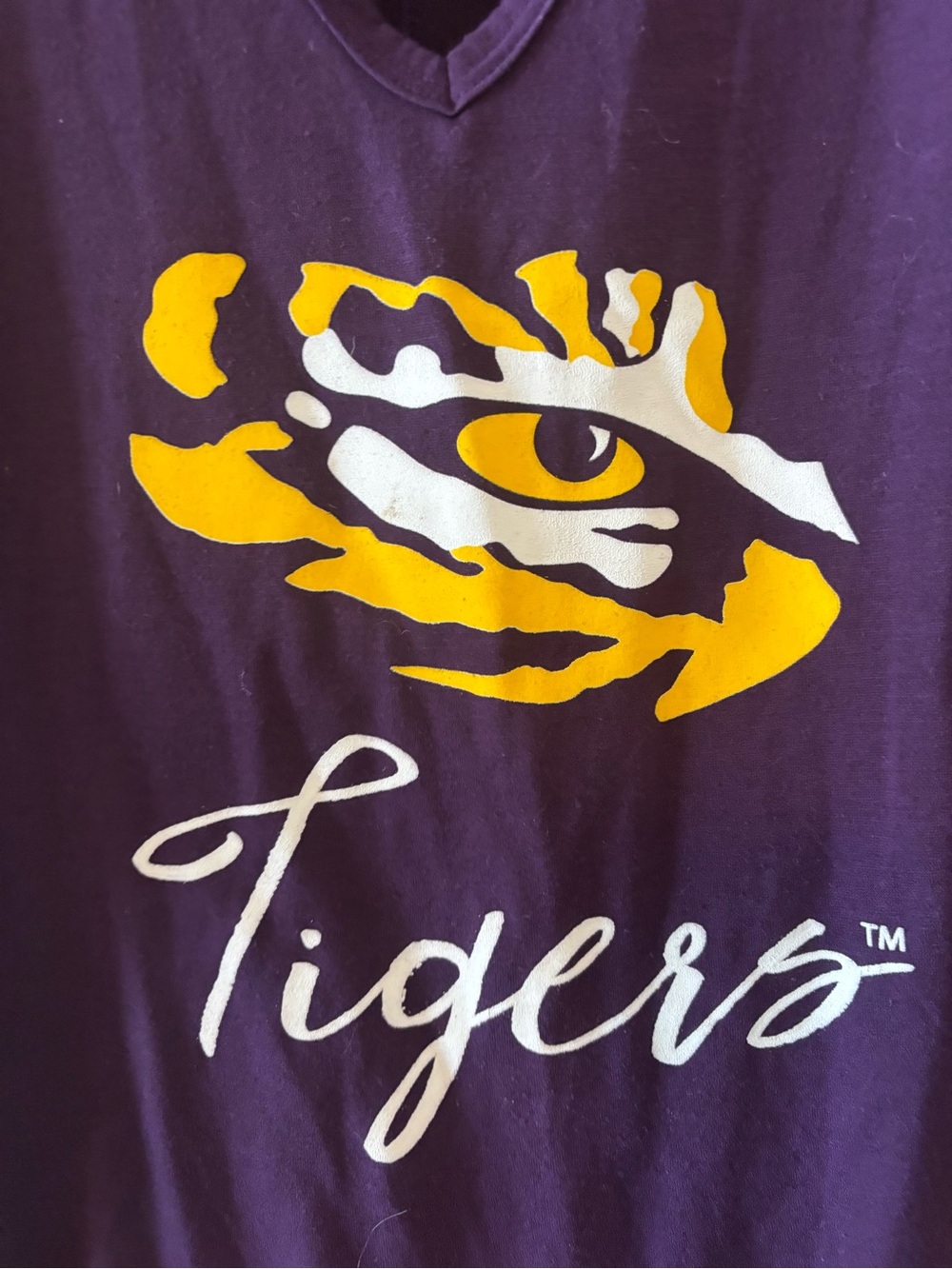 LSU Tigers Ruffle-Sleeve Keyhole Tee - Picture 5 of 7